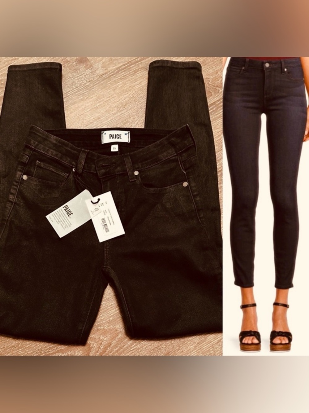 Paige Womens Verdugo Denim
Coated Ankle Jeans Sterling  Dark  size 25 black